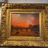 P. Druard: Sunset over Paris and Notre-Dame