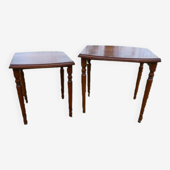 2 Built-in side tables in solid cherry wood – Very good condition