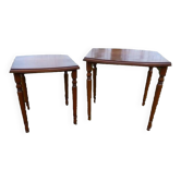 2 Tables d’appoints encastrables en bois massif merisier – Très bon état