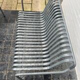 Palisade table and bench – HAY – Large size – Galvanised grey