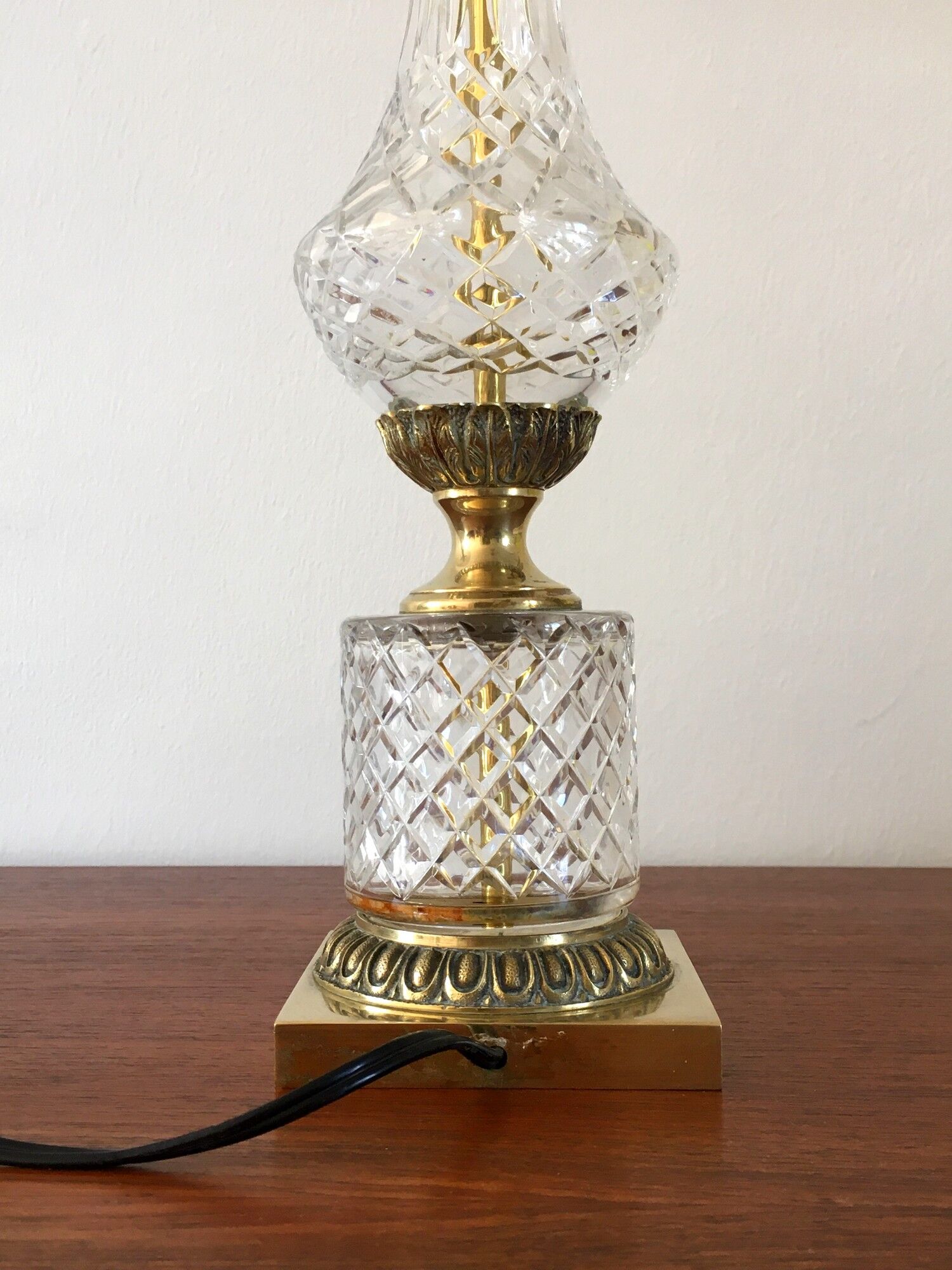 Glass and brass lamp 60s