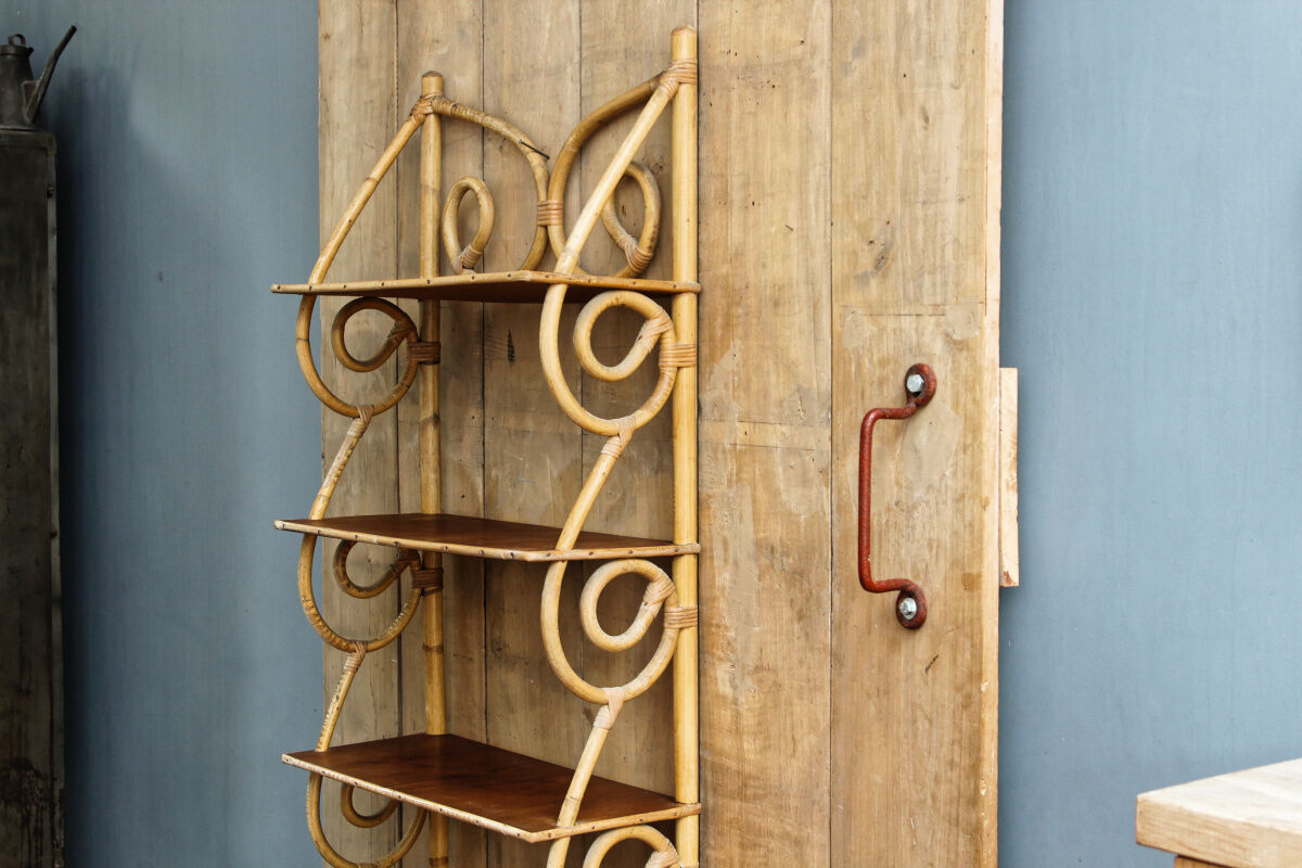 Vintage rattan shelf