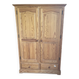 Wooden wardrobe and shelf with 2 drawers