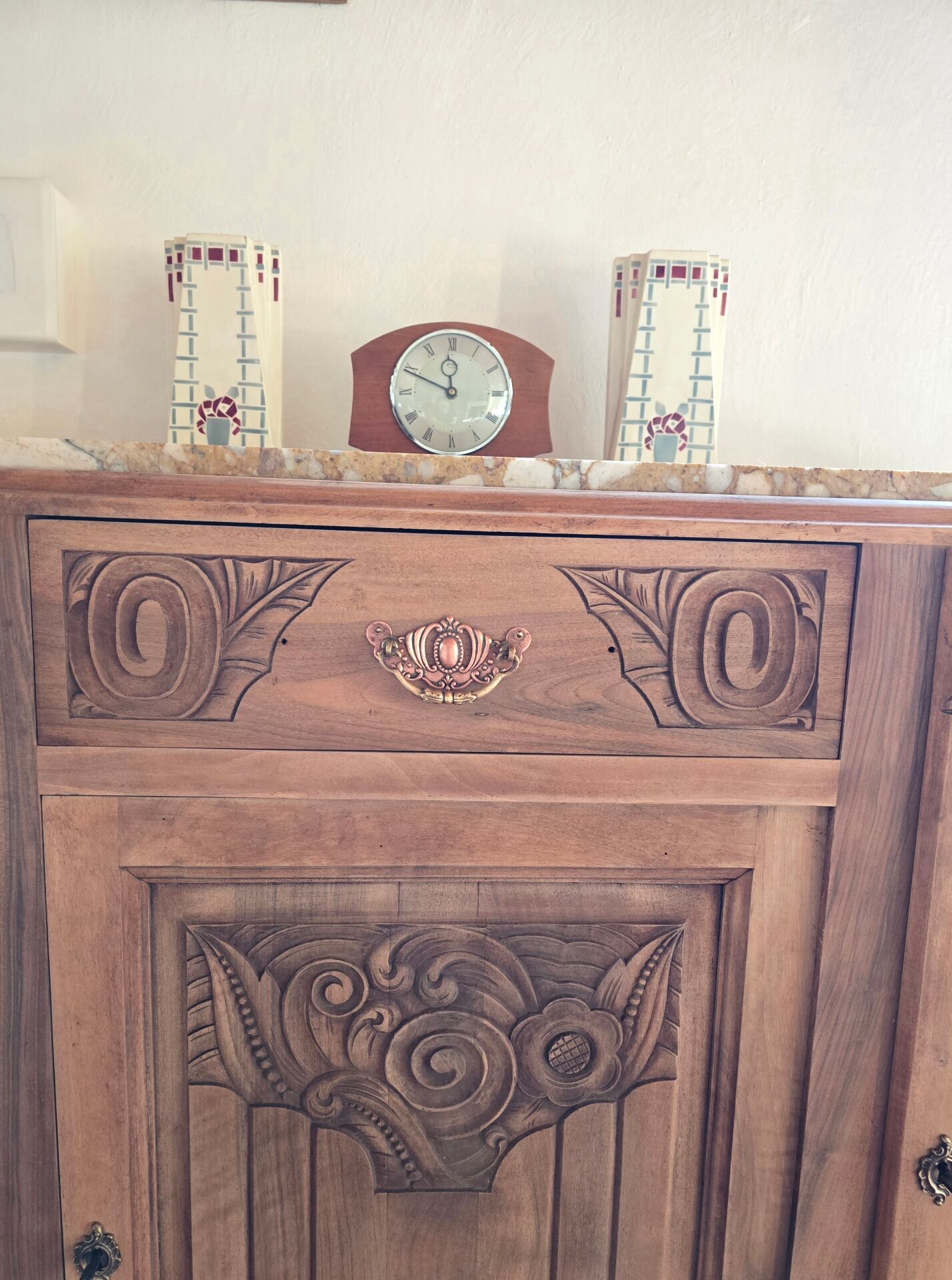 Grand buffet art déco restauré bois brut