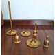 Bougeoirs vintage en laiton en forme de tulipe - lot de 3