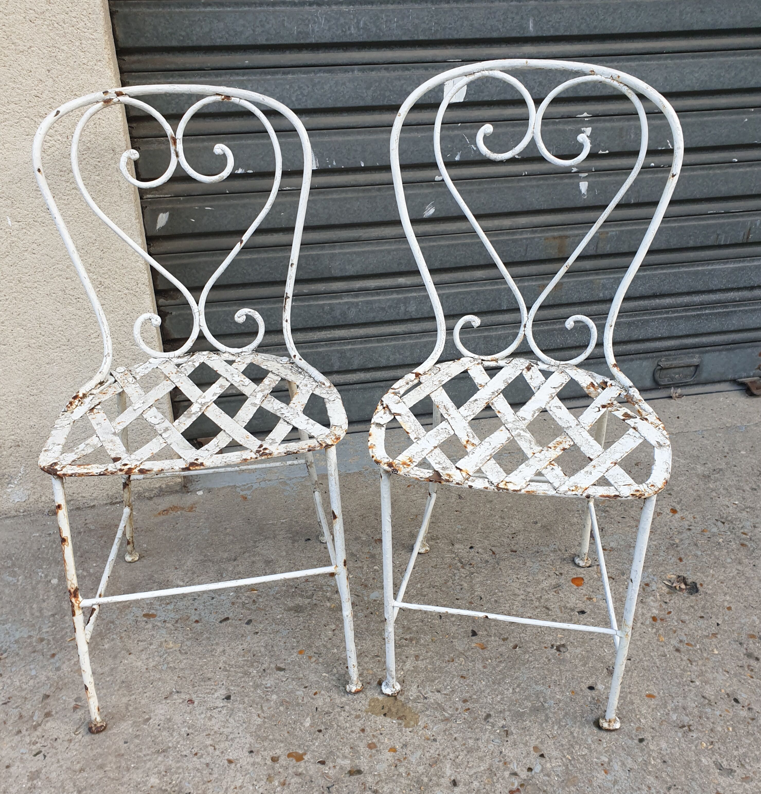 Chaises de jardin en fer forgé début XXème