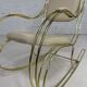 60s rocking chair in brass and ecru faux leather
