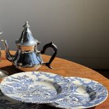 Set of 5 blue English plates D23