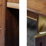 Vintage classic mid-century danish scandinavian modern teak bilateral desk, 1960s