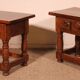 pair of Spanish walnut bedside tables