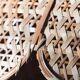 Vintage flower suspension in wicker rattan