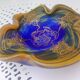 Gabriel Millesi - Pérouges - Polychrome glass corolla bowl with gold decoration