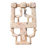 Moroccan candle holder in stone decorated with birds, 70s