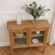 Art Deco sideboard in raw wood with a waxed finish.