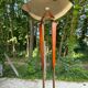 Vintage Italian floor lamp in gilded brass from the 1970s.