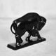 Large porcelain bison figurine, Vintage Mid-Century Nordic Modern Black