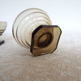 5 art deco smoked glass cups