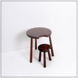 Ensemble de 2 tables tripodes brutalistes