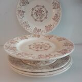 Lot assiettes porcelaine opaque de Gien modèle Osborne époque   début  XX siècle