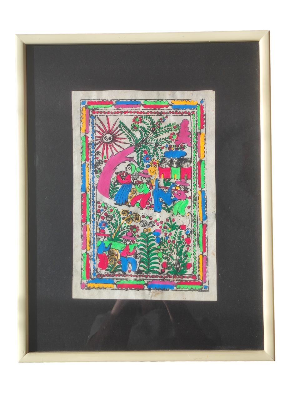 Mexican painting on amate paper