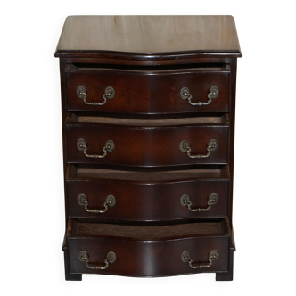 Vintage serpentine front hardwood chest of drawers