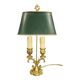 Louis XV style lamp from Lucien GAU - green sheet metal lampshade with cracked effect