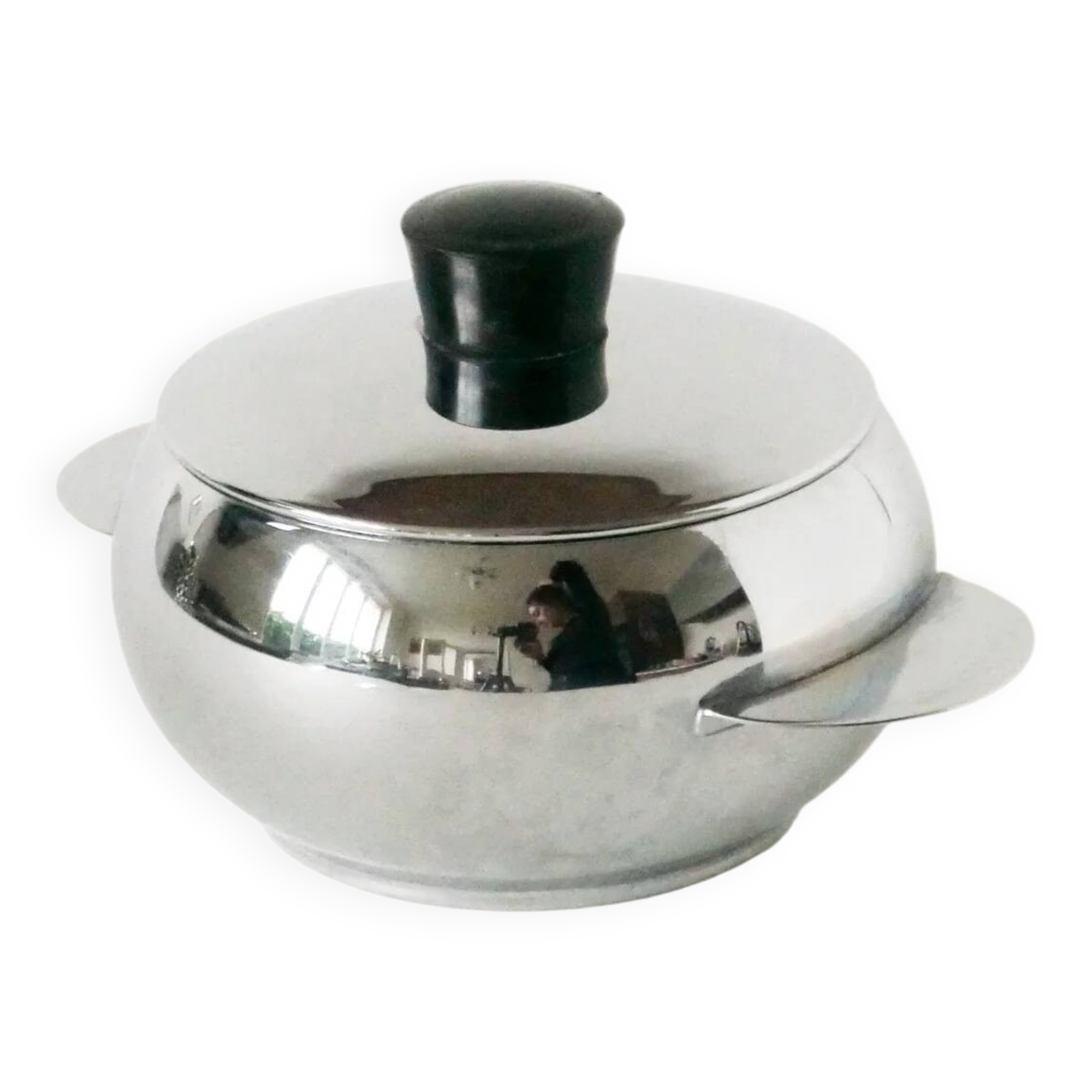 Small stainless steel sugar bowl, 1970