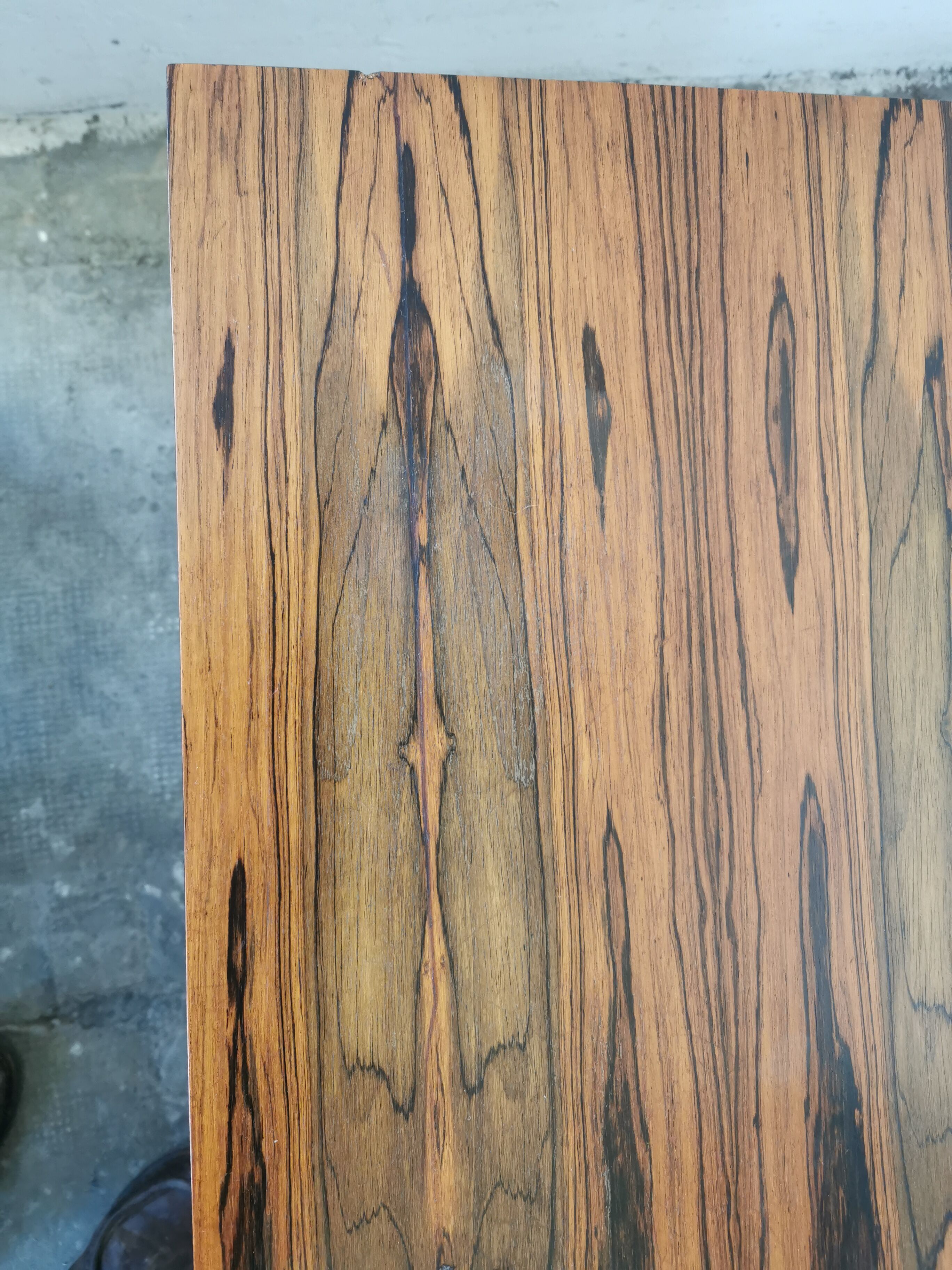 Coffee table from the 70s, chrome and rosewood