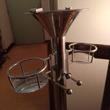 chrome standing ashtray with glass holder 1930 design by Boris Lacroix