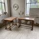 Set of two bistro tables in walnut and tiling from 1890.