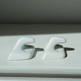 Set of two porcelain tea towel holders