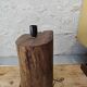Brutalist table lamp in solid oak