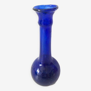 Vase bleu verre soufflé