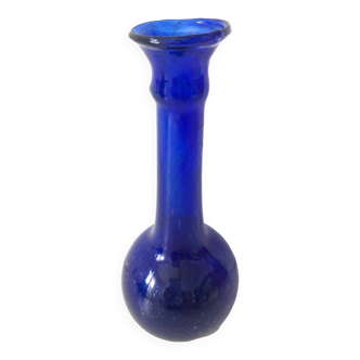 Vase bleu verre soufflé