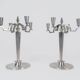 Sculptural Art Deco set of chandeliers in tin, Sweden, 1940s.
