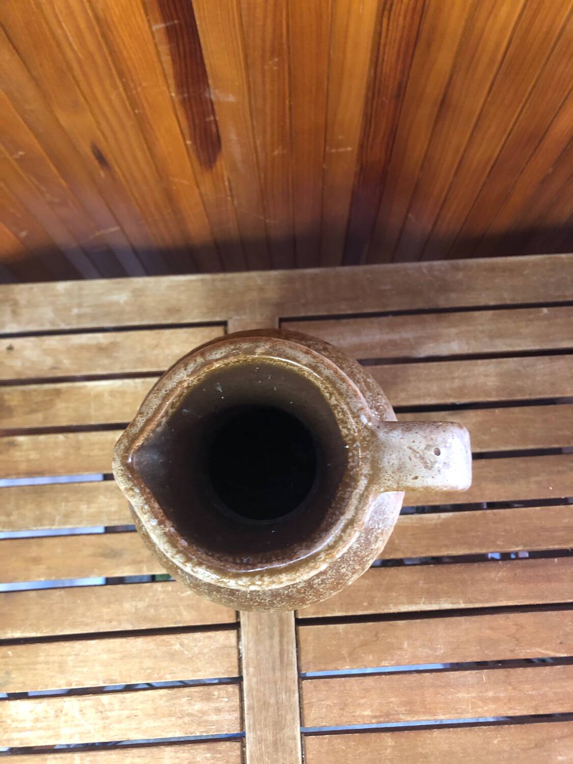 Old west germany pitcher ceramic brown & beige vintage