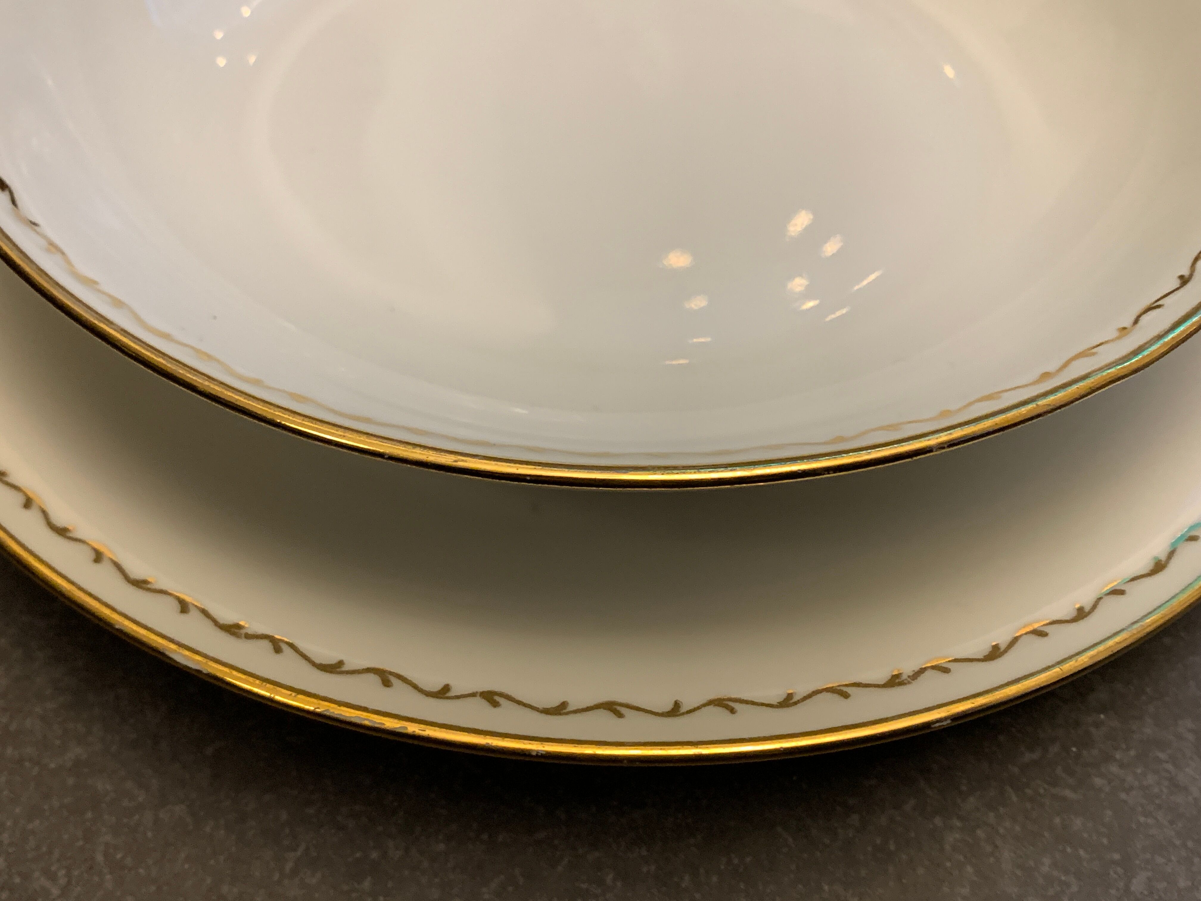 12 flat porcelain plates from Chartres sur Cher, Tiffonnet et Cie