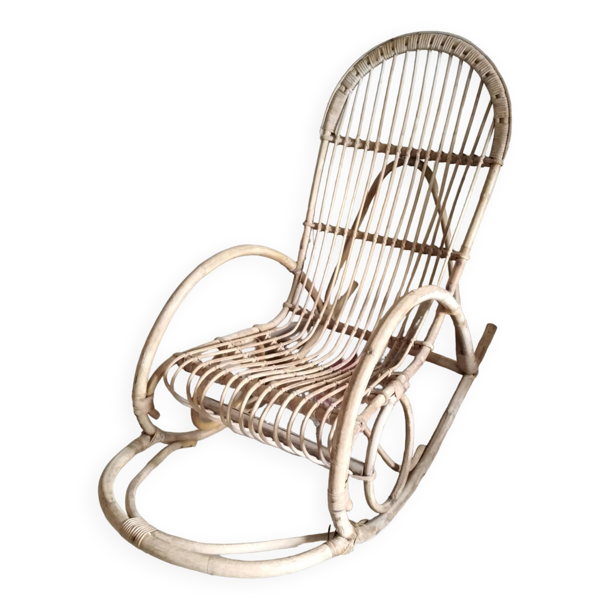 Rattan rocking chair from the 60s by Rohe Noordwolde