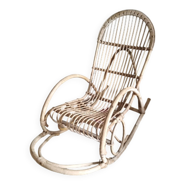 Rattan rocking chair from the 60s by Rohe Noordwolde