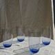Set of 4 blue orangeade glasses H14
