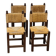 4 brutalist chairs in straw and wood