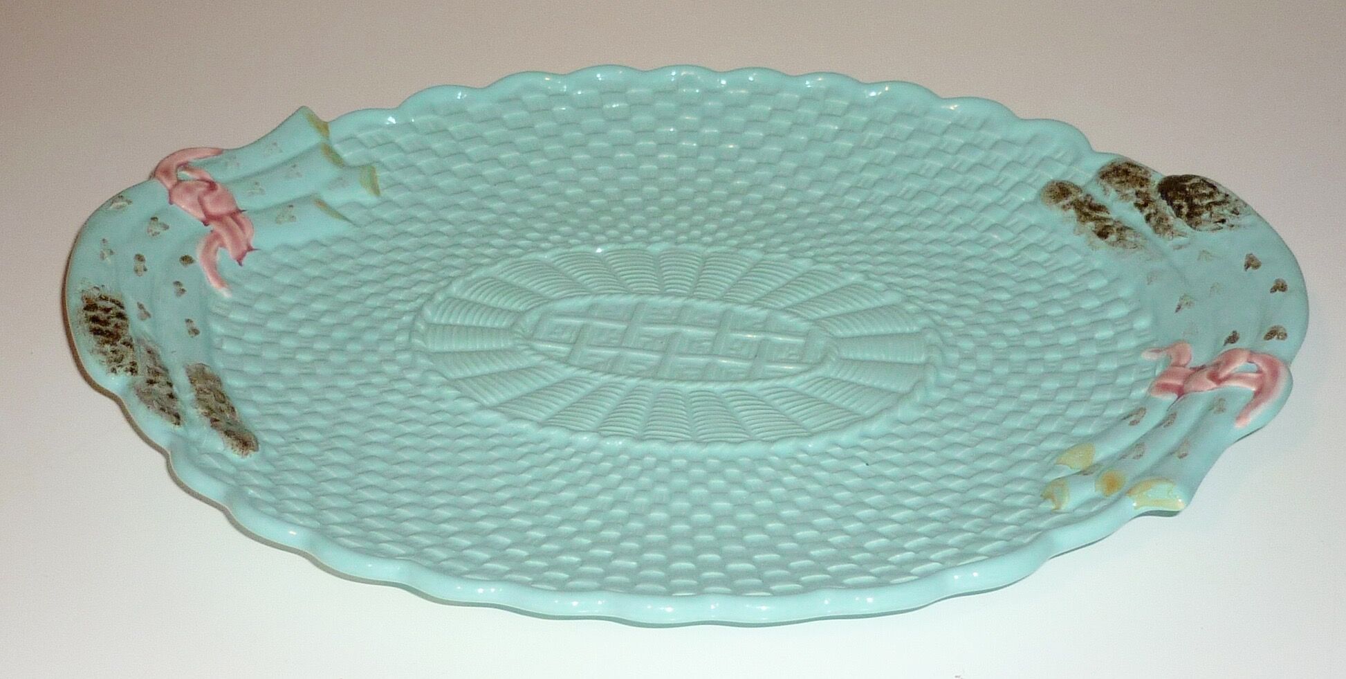 Plat Bordallo Pinheiro Portugal vert d’eau, 40 cm