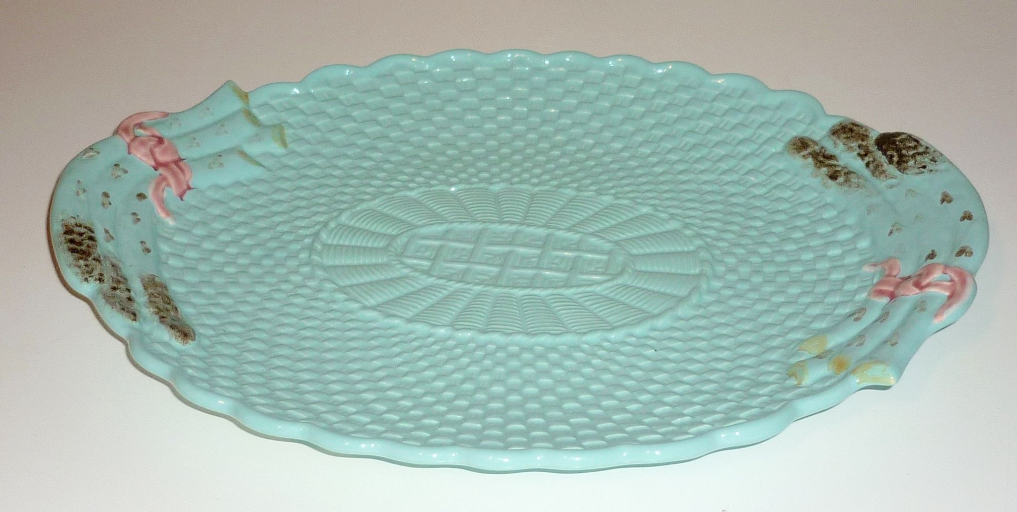 Plat Bordallo Pinheiro Portugal vert d’eau, 40 cm