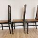 Set of 3 Vintage Dining Chairs: High Back, Leather Seat, Nailhead Trim