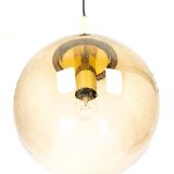 Lustre Limburg in brass with smoked glass ball, Germany, 1970s