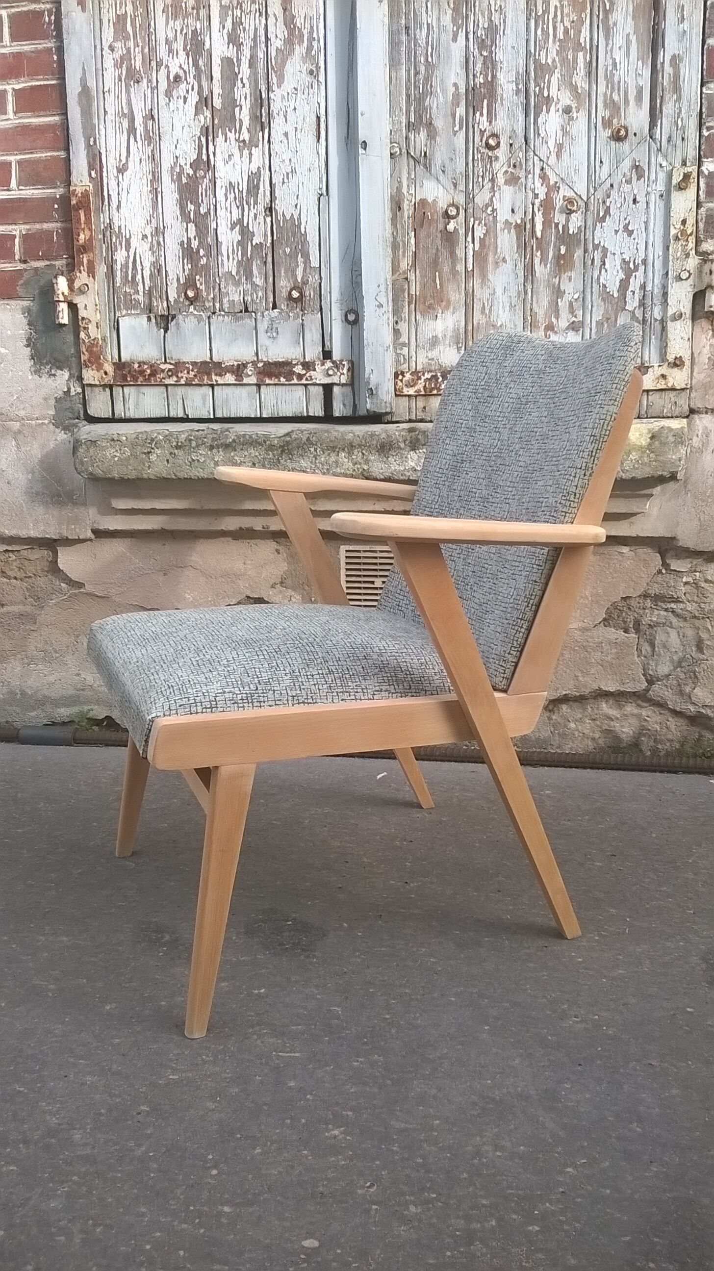 Scandinavian compass foot armchair