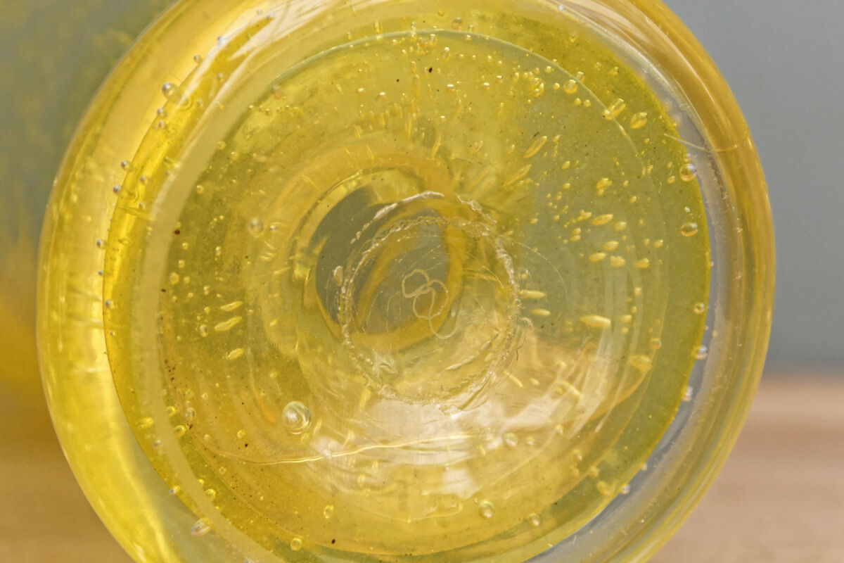 Blown glass vase, bubbled