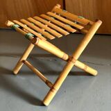 Bamboo deckchair and footrest from the 70s