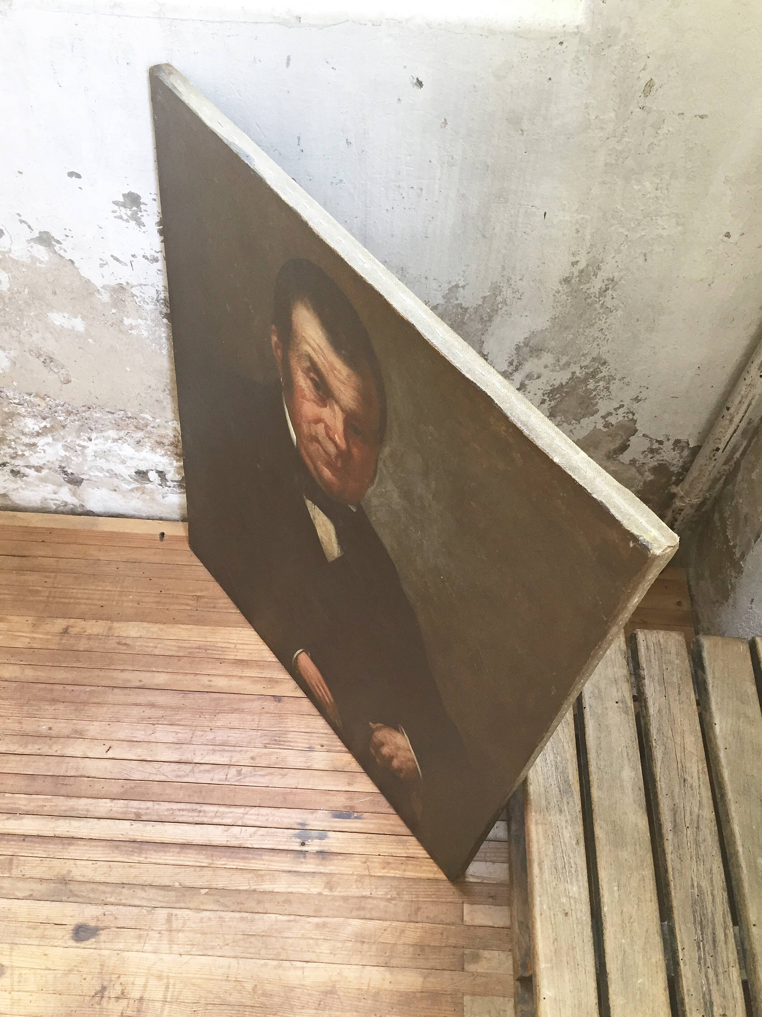 Oil canvas portrait of a man