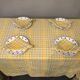 Vintage vichy tablecloth and 4 matching towels